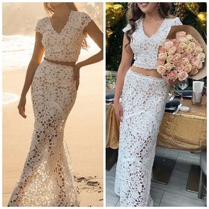 Lulus Special Moments 🩷 Crochet Lace Two-Piece Dress